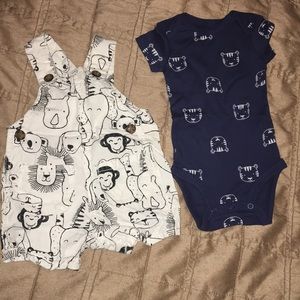 🍒 Carter’s Overalls and Onesie Set